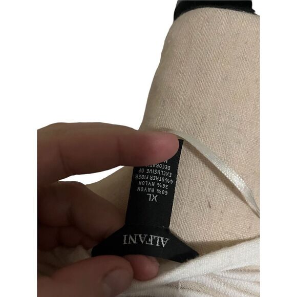 Alfani Women’s XL Open Front Sheer Stripe Cardigan – Ivory Lightweight Layer - Picture 2 of 4